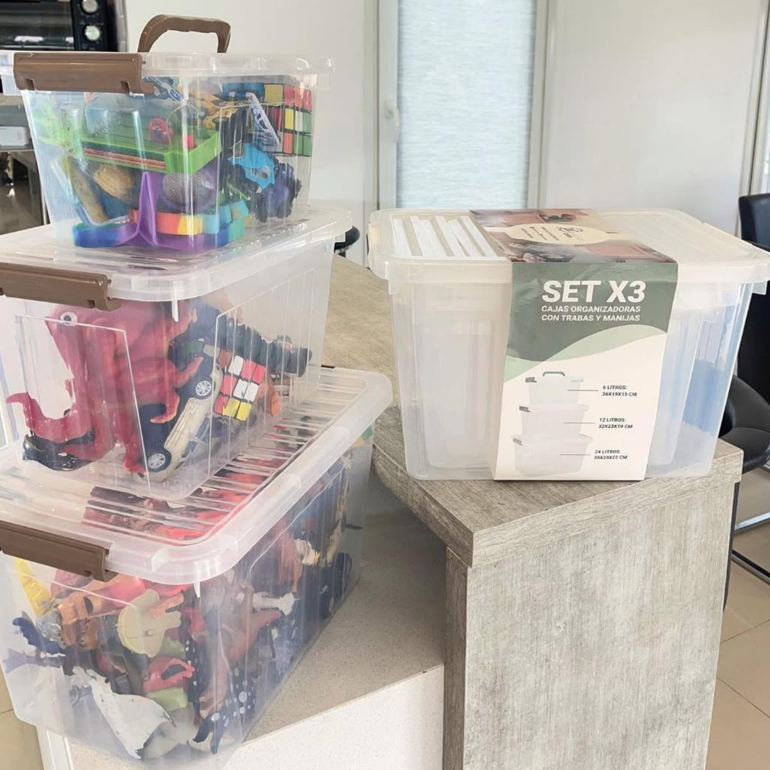 Set x 3 cajas organizadoras transparentes - Imagen 3